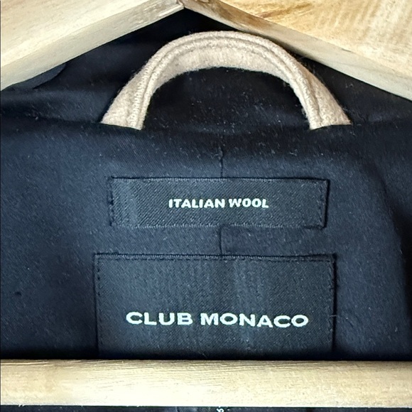 Club Monaco Ryan Italian Wool Hooded Camel Coat - Picture 3 of 14